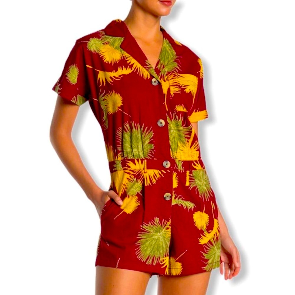 Free People Romper Malibu Small Red